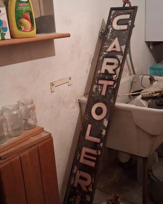 Insegna industriale cartoleria anni 60 nera 