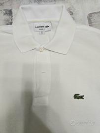 Lacoste bianca originale uomo a mezza manica