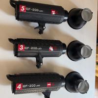 KIT 3x Luci LED Foto e Video Jinbei EF-200