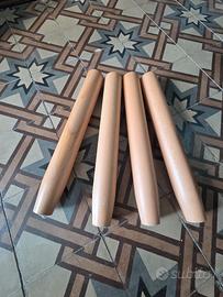 Set 4 piedi gambe faggio per rete a doghe H45