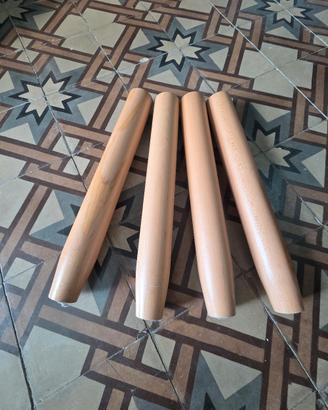 Set 4 piedi gambe faggio per rete a doghe H45