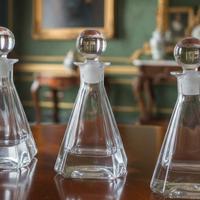 Set 3 porta profumo di cristallo, tappo sfera