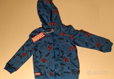 Felpa Marvel Uomo Ragno Blue Tg18-24 Mesi