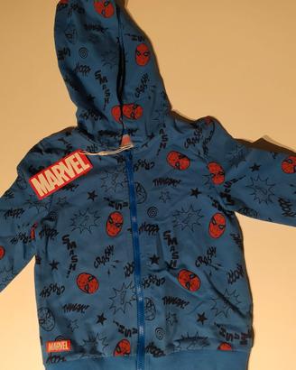 Felpa Marvel Uomo Ragno Blue Tg18-24 Mesi