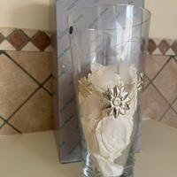 Vaso in cristallo e argento