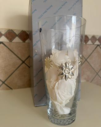 Vaso in cristallo e argento