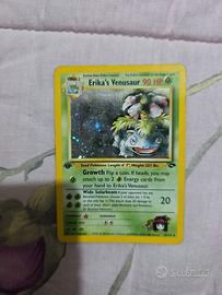 Carta pokemon Erika's Venusaur prima edizione