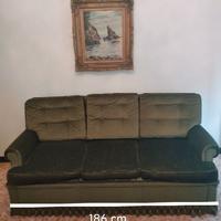 DIVANO LETTO IN VELLUTO VERDE SCURO