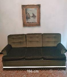 DIVANO LETTO IN VELLUTO VERDE SCURO