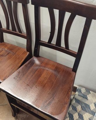 set sedie in legno massello