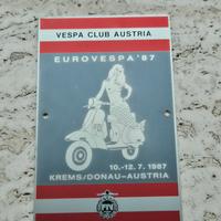 eurovespa 1987 placca metallica,  vespa piaggio 