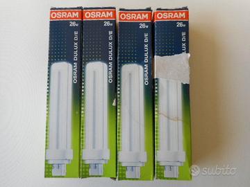 4 lampade fluorescenti compatte OSRAM DULUX D/E