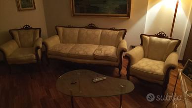 Salotto divano + 2 poltrone stile barocco Cremona