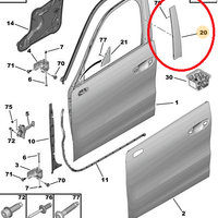Profilo porta ant sx c4 picasso 9677074480