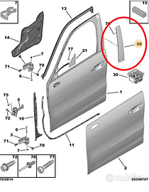 Profilo porta ant sx c4 picasso 9677074480