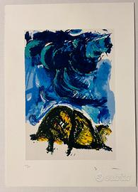Quadro serigrafia Mario Schifano 50x70 tartaruga
