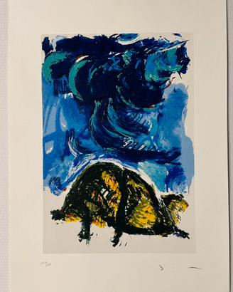 Quadro serigrafia Mario Schifano 50x70 tartaruga