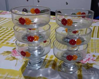 6 coppette in vetro 