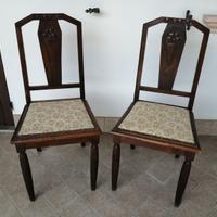 Sedie in legno intarsiate vintage