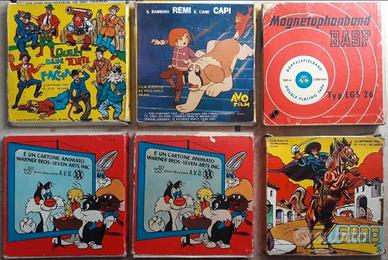 6 NASTRI BOBINE FILMINI CARTONI ANIMATI SUPER 8