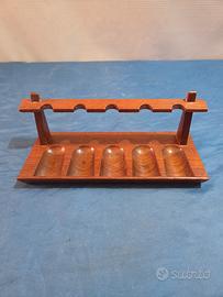 Portapipe in Legno a 5 Posti In Vero  Teak Birmano