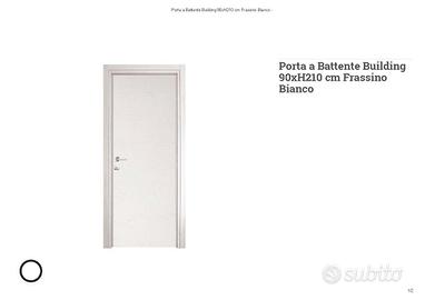 NUOVO PORTA BATTENTE FRASSINO BIANCO 90X210