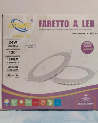 Faretto a LED slim 24W 4000K bianco naturale