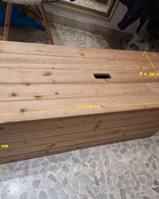 Cassapanca legno smontabile misure 100x40x38