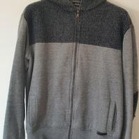 Felpa con cappuccio e zip DATCH grigio/antracite