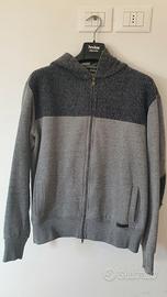 Felpa con cappuccio e zip DATCH grigio/antracite