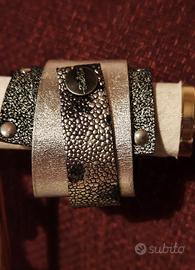 Bracciale a fascia in vera pelle