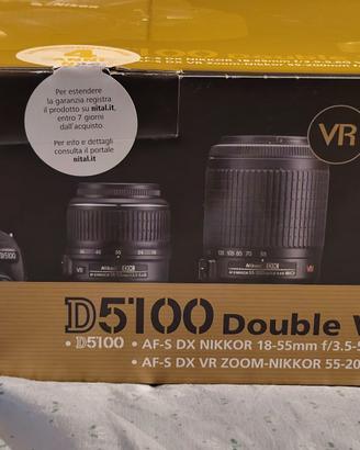 Nikon D5100 kit doppio obiettivo e batterie extra