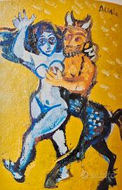 quadro incorniciato ad olio del pittore Acerbo 