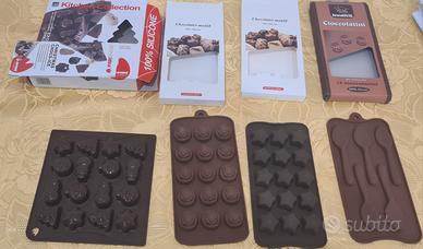 4 stampi in silicone per fare cioccolatini 