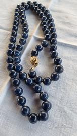 Collana lunga in vero lapislazzuli vintage anni 70