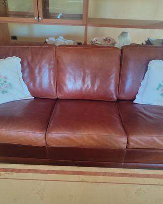 Divano letto 3 posti + divano 2 posti cuoio