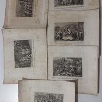 Stampe 6 incisioni antiche istoria romana 1840