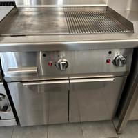 Piastra mezza rigata e mezza liscia industriale