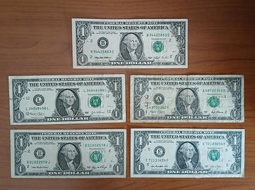 5 banconote da one dollar