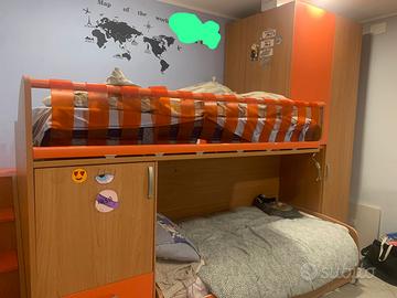 Cameretta completa con 3 letti + armadio singolo