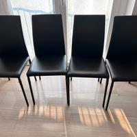 4 sedie in ecopelle colore marrone scuro