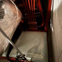 Sedie in ciliegio con seduta in pelle azzurro