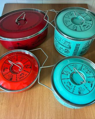 Set 4 Pentole smaltate Siltal serie Egizia