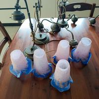 lampadari ferro con plafoniere vetro soffiato