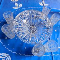 cristallo di Boemia anni 70' ciotola +6 bicchieri 