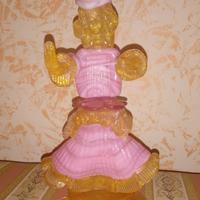 Scultura di una dama in vetro di Murano oro 24kt