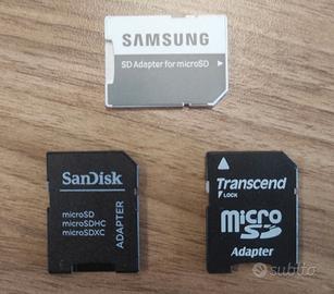 Adattatori SD Micro SD Samsung, SanDisk, Transcend