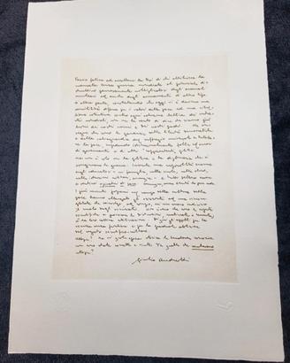 Giulio Andreotti rara lettera autografa originale.