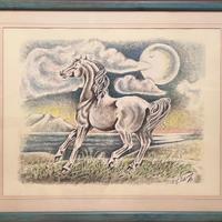 Acquerello e china soggetto cavallo
