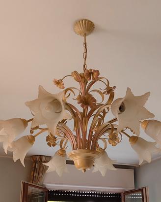 lampadario vintage fiorentino floreale shabby chic